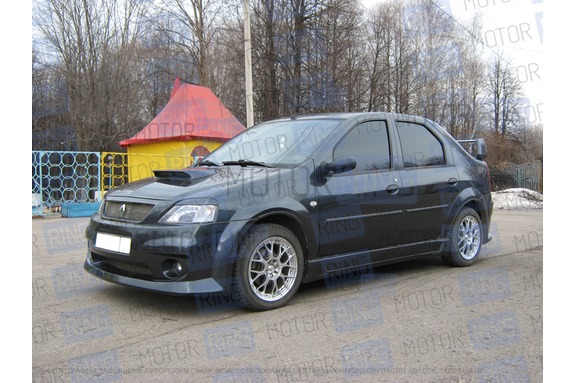 Передний бампер с решеткой «POWER DM 2» для Renault Logan