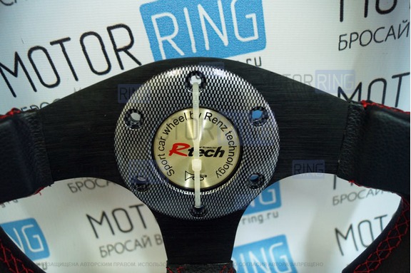 Спортивный руль Rtech 007 с красной строчкой для ВАЗ 2101-2107, Лада Нива 4х4