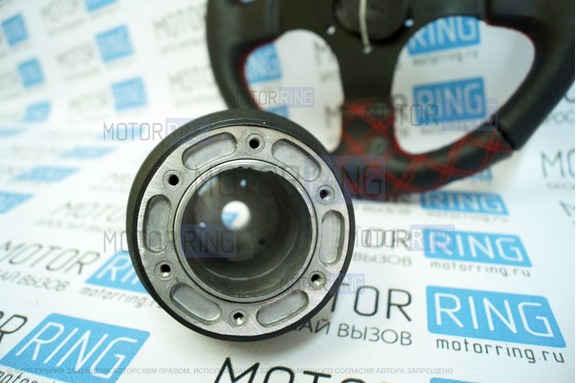 Спортивный руль Rtech 007 с красной строчкой для ВАЗ 2101-2107, Лада Нива 4х4