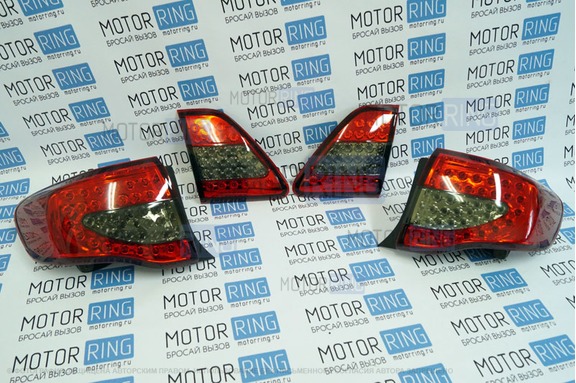 Светодиодные задние тюнинг фонари красные тонированные на Toyota Corolla 2007-2009 г.в.