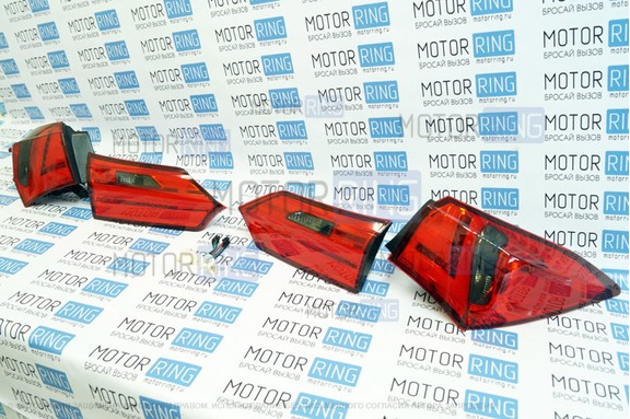 Задние тюнинг фонари Red Smoke для Toyota Corolla 2014 г.в.