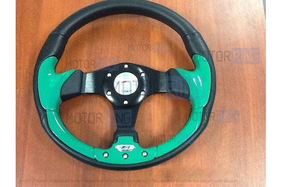 Спортивный руль R1 обод из экокожи с цветной вставкой для ВАЗ 2108-21099, 2110-2112, 2113-2115
