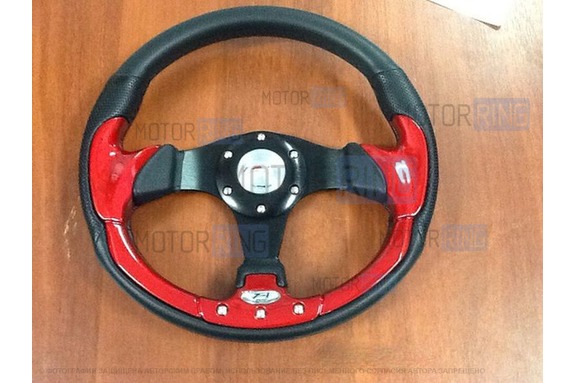 Спортивный руль R1 обод из экокожи с цветной вставкой для ВАЗ 2108-21099, 2110-2112, 2113-2115