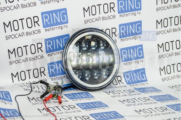 Светодиодные фары TheBestPartner 7 дюймов 90W черные с LED кольцом повторителя поворотника и ДХО для ВАЗ 2101, 2102, Лада 4х4, Нива Легенд
