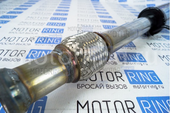 Резонатор Stinger Auto из нержавеющей стали с гофрой под паук для Лада Приора