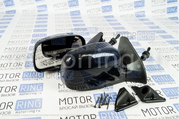 Боковые механические зеркала ЛТ9 черный лак с нейтральным антибликом для ВАЗ 2108-21099, 2113-2115