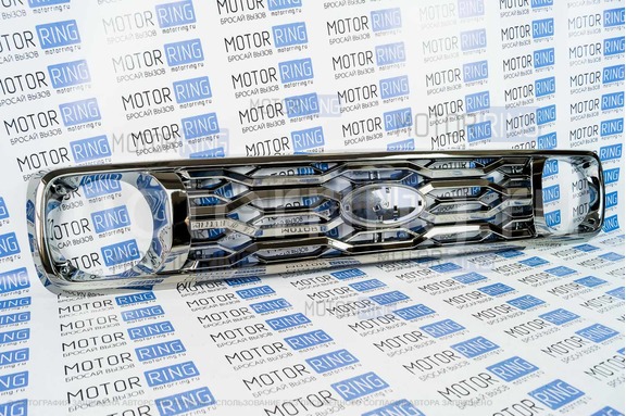 Решетка радиатора Titan темный хром с местом под шильдик Ладья для Лада Нива 4х4, Урбан