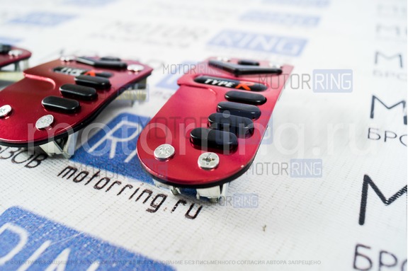 Накладки на педали Type R красные