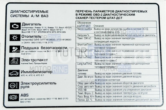 Диагностический сканер тестер Штат ДСТ-2 для автомобилей ВАЗ