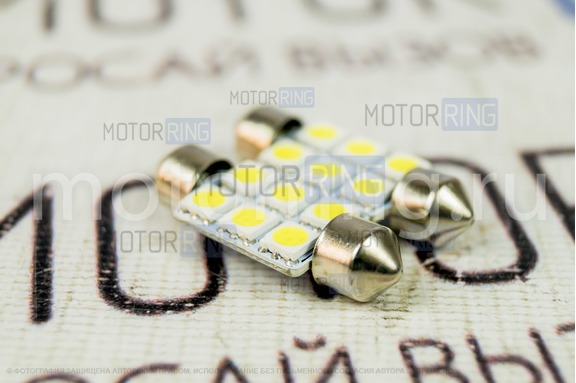 Светодиодные лампы SJ-6 SMD-5050-36mm C5W