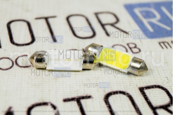 Светодиодные лампы T10*36-COB-12 36mm C5W