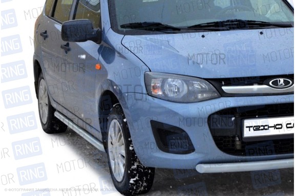 Защита порогов ТехноСфера из нержавеющей стали Труба d51 для Лада Калина 2