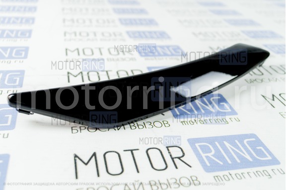 Комплект накладок ручек обивки пассажирских дверей черный глянец (лак) для Лада Веста