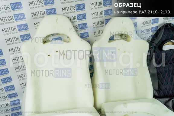 Комплект для сборки сидений Recaro экокожа с алькантарой (цветная строчка Ромб/Квадрат) для ВАЗ 2111, 2112, Лада Приора хэтчбек, универсал