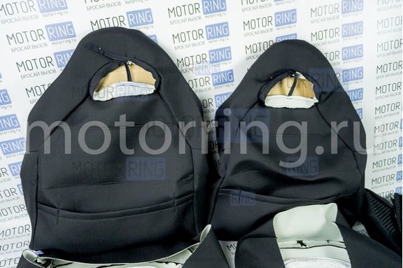 Обивка (не чехлы) сидений Recaro (черная ткань, центр Ультра) для ВАЗ 2108-21099, 2113-2115, 5-дверная Нива 2131