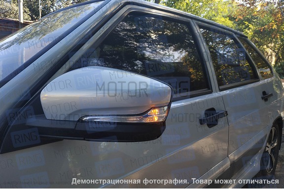 Боковые электрозеркала АТП в стиле Гранты с обогревом, повторителями поворотников, окрашенные в цвет кузова и адаптированные для ВАЗ 2108-21099, 2113-2115