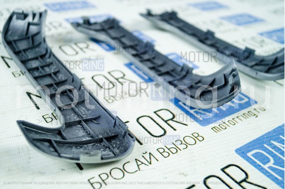 Облицовки рукояток пассажирских дверей и кольца дефлектора отопителя серебристые (жидкий хром) для Лада Гранта, Гранта FL, Калина 2, Датсун
