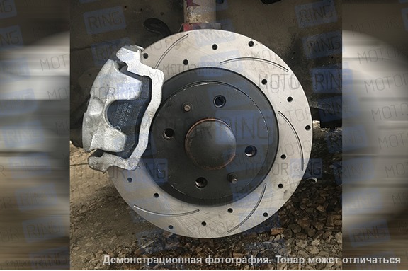 Вентилируемые тормозные диски АТС-SPORT R14 с насечками и перфорацией для ВАЗ 2110-2112, Лада Гранта, Гранта FL, Калина, Калина 2, Приора, Датсун