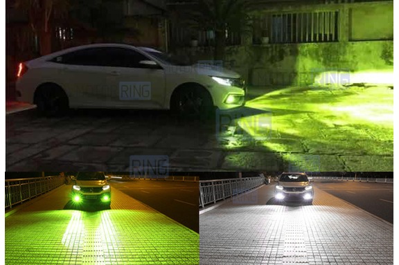 Диодные ПТФ Sal-Man Lime двухцветные (бело-синий 6000К и Лайм) 50W 4600lux для Лада Гранта FL, Веста, Веста NG, Икс Рей, Нива Урбан, Искра, Ларгус FL, Рено