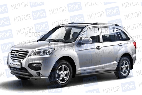 Защита порогов PT Group 51мм черная шагрень с алюминиевой площадкой для Lifan X60 с 2012 г.в.