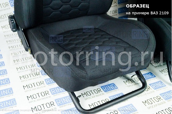Комплект анатомического салона Recaro в сборе ткань с черной тканью 10мм (цветная строчка Соты) для ВАЗ 2111, 2112, Лада Приора хэтчбек, универсал