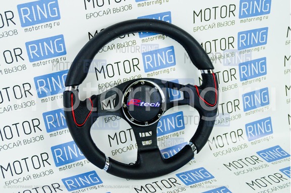 Спортивный руль Rtech обод из экокожи с цветными вставками для ВАЗ 2108-21099, 2110-2112, 2113-2115