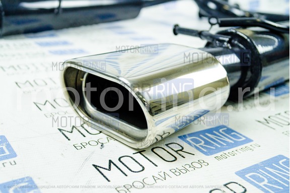 Глушитель основной MUTE раздвоенный с насадками для ВАЗ 2113, 2114
