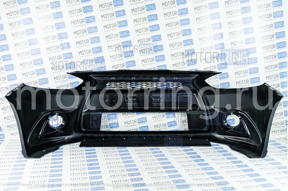 Передний бампер ЮролТюнинг (вариант 2) для Hyundai Solaris 2010-2014 г.в.