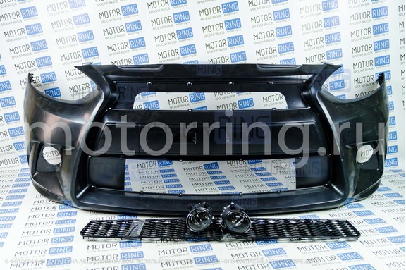 Передний бампер ЮролТюнинг (вариант 2) для Hyundai Solaris 2010-2014 г.в.