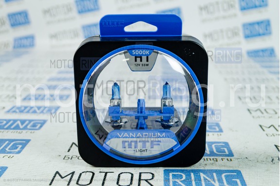 Галогеновые лампы MTF Light Vanadium с цоколем H1 12V 55W 5000K для ВАЗ 2103, 2106, 2110-2112, 2113-2115, Лада Веста, Икс Рей, Калина, Калина 2, Приора, Шевроле/Лада Нива