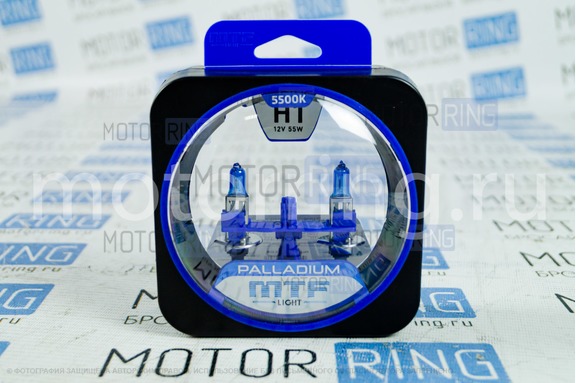 Галогеновые лампы MTF Light Palladium с цоколем H1 12V 55W 5500K для ВАЗ 2103, 2106, 2110-2112, 2113-2115, Лада Веста, Калина, Калина 2, Приора, Шевроле/Лада Нива, Иксрей