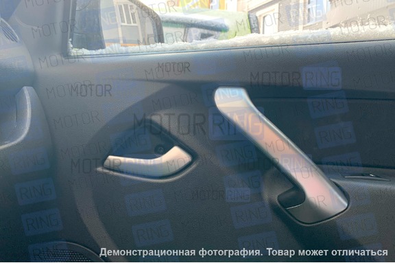 Облицовки рукояток пассажирских дверей серебристые (жидкий хром) Люкс для Лада Гранта, Гранта FL, Калина 2, Датсун