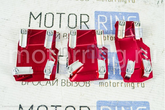 Накладки на педали Type R красные c квадратным резиновым протектором