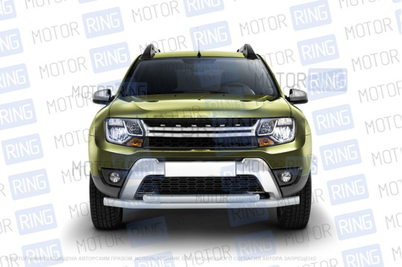 Защита переднего бампера PT Group двойная (51, 63мм) Черная шагрень для Renault Duster с 2016 г.в., Nissan Terrano с 2014 г.в.