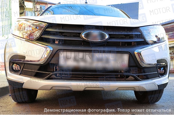 Диодные ПТФ двухцветные Sal-Man (бело-синий 6000К и желтый 3000К) 50W 4600lux для Лада Гранта FL, Веста, Веста NG, Икс Рей, Ларгус FL, Нива Урбан, Искра, Рено