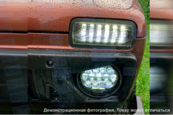 Светодиодные фары TheBestPartner 7 дюймов 90W, 13 диодов и 2 полосы, ДХО для ВАЗ 2101, 2102, Лада 4х4, Нива Легенд