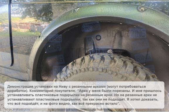 Комплект подкрылок (локеры) под сверление для Лада 4х4 (Нива) 21213, 21214, 2131
