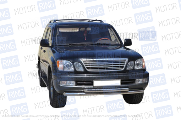 Защита переднего бампера ТехноСфера Труба двойная d63,5  для Lexus LX470 1998-2007 г.в.