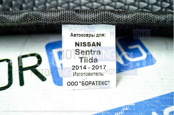 Формованные коврики EVA 3D Boratex в салон для Nissan Sentra 2014-2017 г.в.