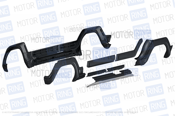 Декоративные накладки на пороги, арки и двери OffRoad Elegance для 5-дверной Лада Нива Легенд