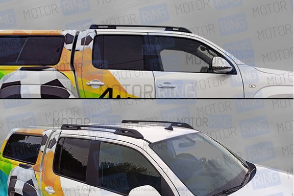 Рейлинги черные АПС на крышу для для Volkswagen Amarok с 2010 г.в.