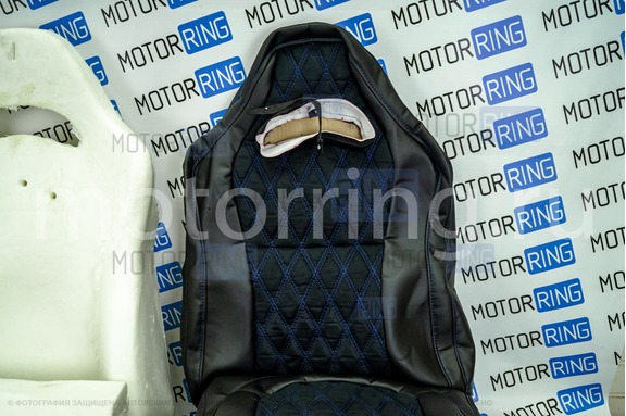 Комплект для сборки сидений Recaro экокожа с алькантарой (цветная строчка Ромб/Квадрат) для ВАЗ 2108-21099, 2113-2115, 5-дверная Нива 2131