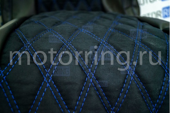 Комплект для сборки сидений Recaro экокожа с алькантарой (цветная строчка Ромб/Квадрат) для ВАЗ 2108-21099, 2113-2115, 5-дверная Нива 2131