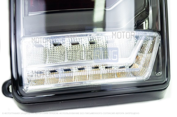 Диодные задние фонари TheBestPartner GREY LED (черные) с бегающим повторителем для Лада 4х4, Нива Легенд 21213, 21214, 2131, Урбан