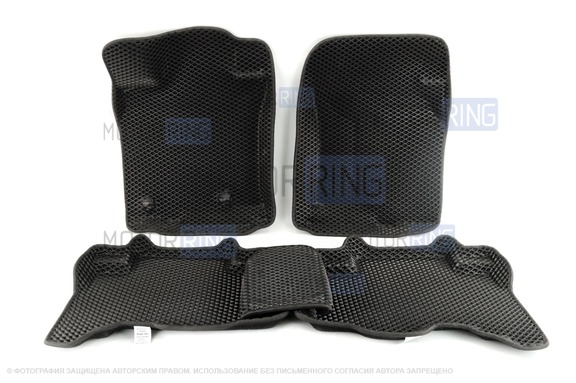 Формованные коврики EVA 3D Boratex в салон для Toyota Land Cruiser Prado 150 5 мест с 2017 года выпуска