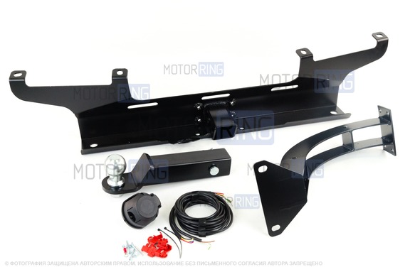 Фаркоп N-Parts с квадратом под лебедку и защитой бампера для Шевроле Нива