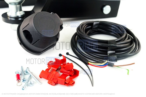 Фаркоп N-Parts с квадратом под лебедку и защитой бампера для Шевроле Нива