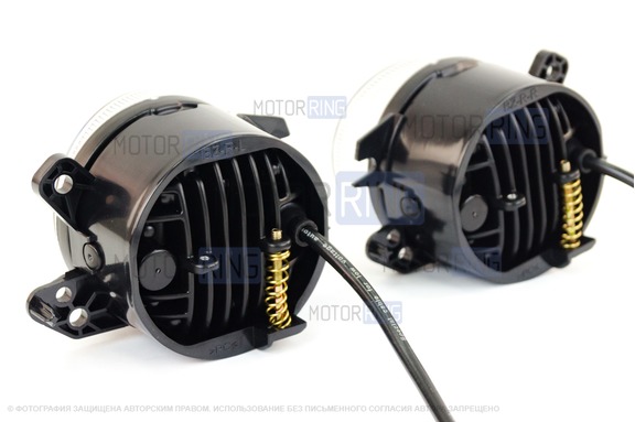 Двухцветные диодные ПТФ Sal-Man 50W 4600lux (бело-синий 6000К и желтый 3000К) круглые для Мерседес Бенц