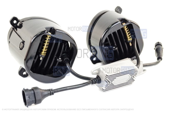 Диодные ПТФ Sal-Man 60W 5800lux 5 полос для Лада Калина, Калина 2, Гранта, Ларгус, Датсун до 2019 г.в., УАЗ Патриот
