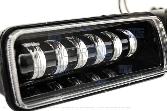 Светодиодные (LED) подфарники Sal-Man 5400lux 6 полос (ДХО, бегущий поворотник, прожектор) для Лада 4х4, Нива Легенд